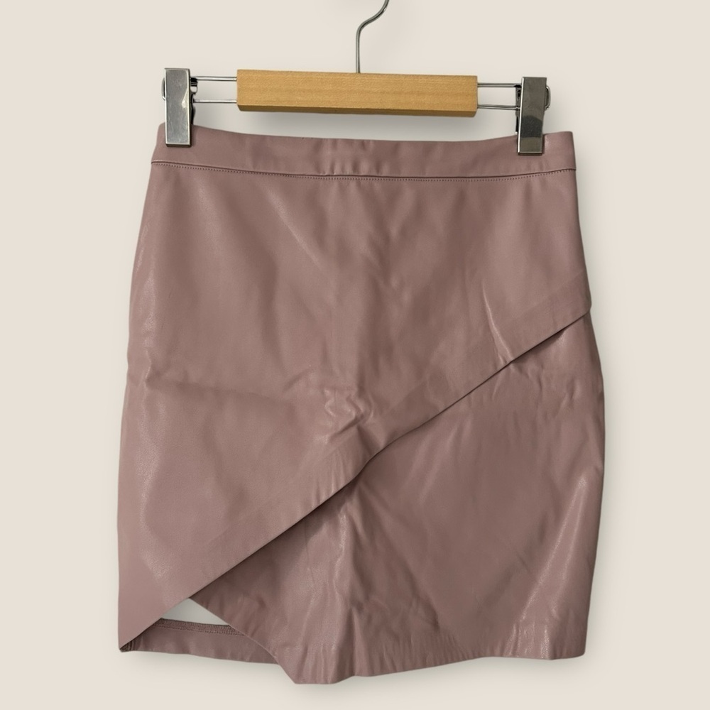 Dynamite Faux Leather Asymmetrical Mini Skirt